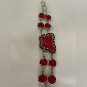 Cinnabar Ruby Sterling Bracelet